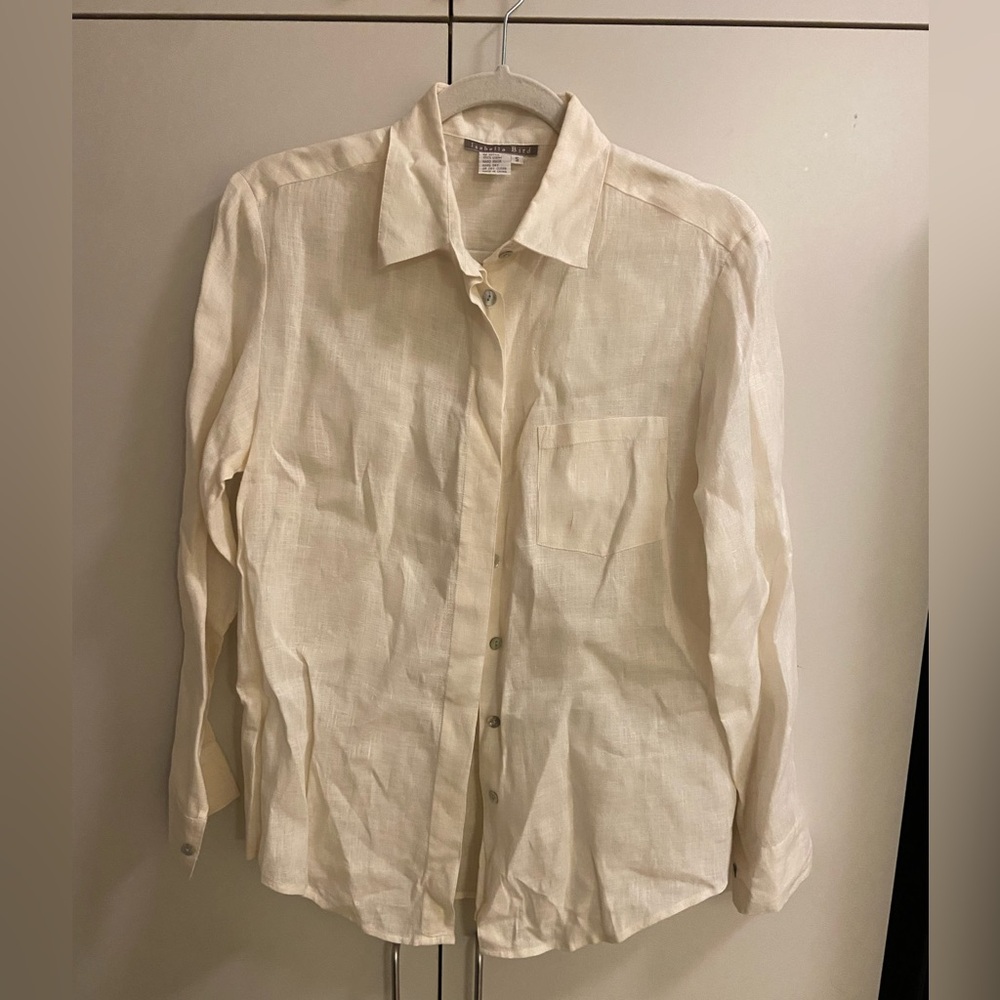 Womens linen button down blouses